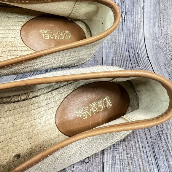 Michael Michael Kors Flats Fisher Palm Embroidered Espadrille Women’s 8 US Beige - Picture 7 of 8
